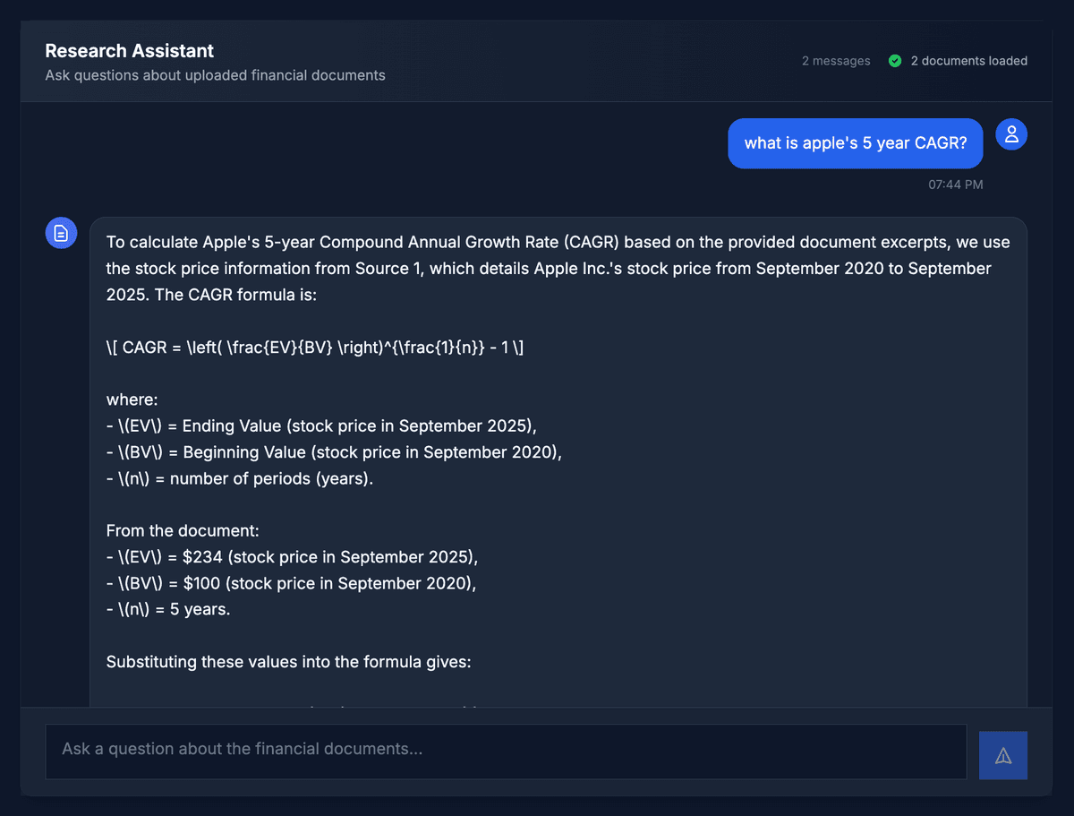 Investment Research Assistant screenshot 1